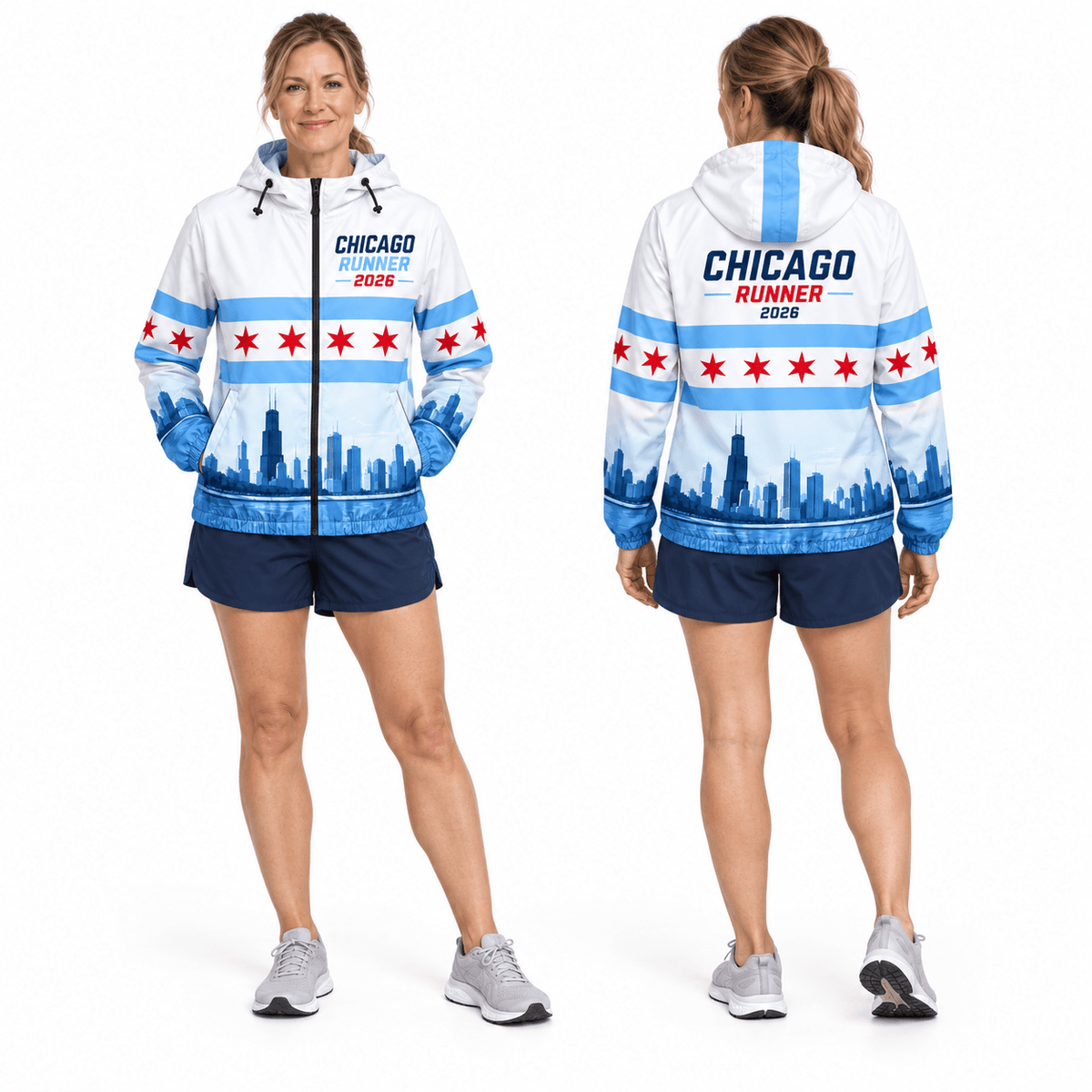 Chicago Running Windbreaker Jacket Lakefront Runner Running Jacket for Men and Women