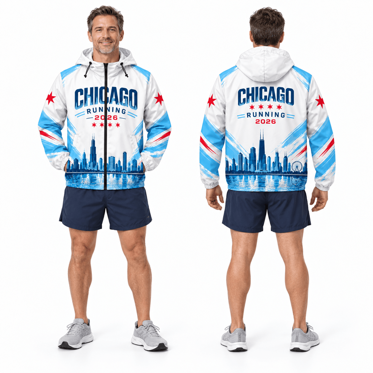 Chicago Running Windbreaker Jacket City Motion Running Jacket for Men and Women