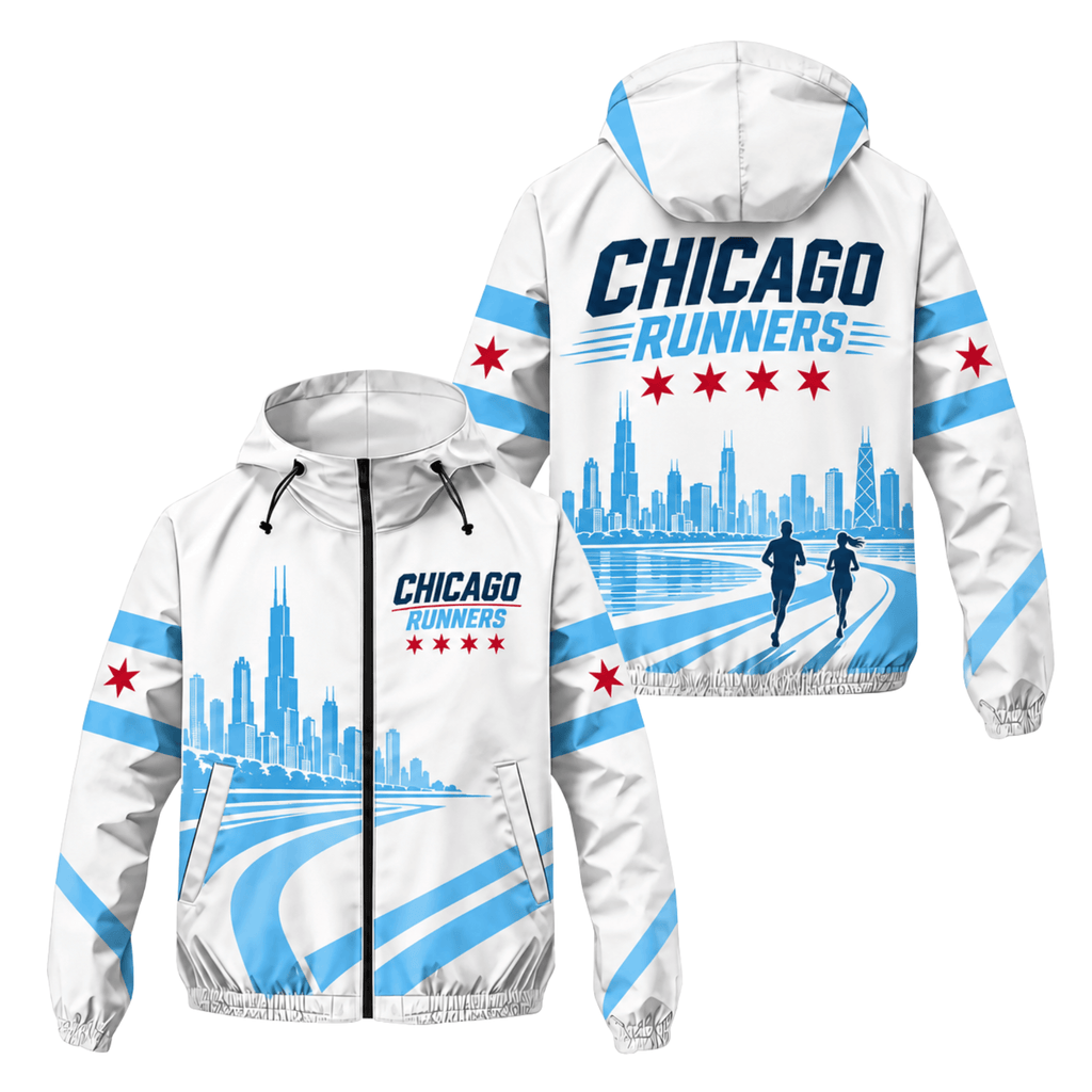 Chicago Running Windbreaker Jacket City Stride Running Jacket for Men and Women