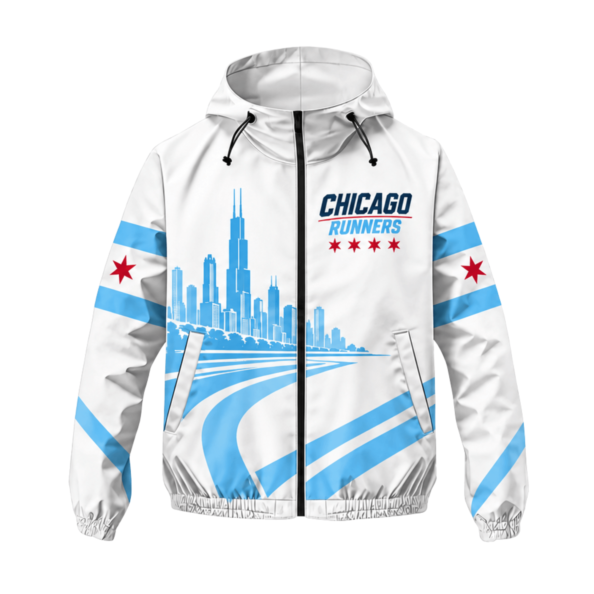 Chicago Running Windbreaker Jacket City Stride Running Jacket for Men and Women