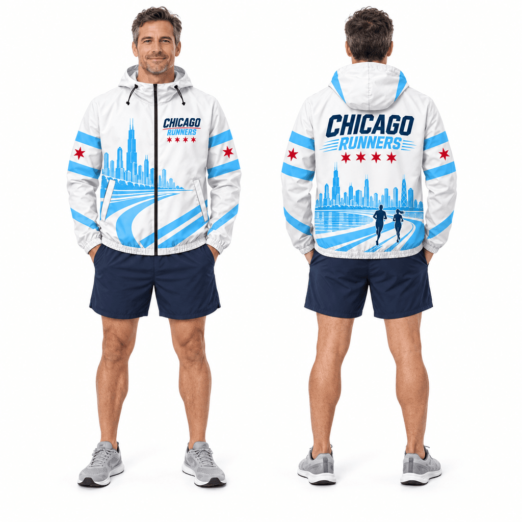 Chicago Running Windbreaker Jacket City Stride Running Jacket for Men and Women