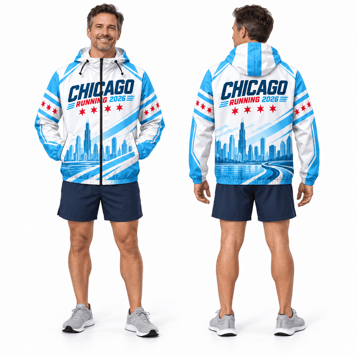 Chicago Running Windbreaker Jacket Lakefront 2026 Running Jacket for Men and Women