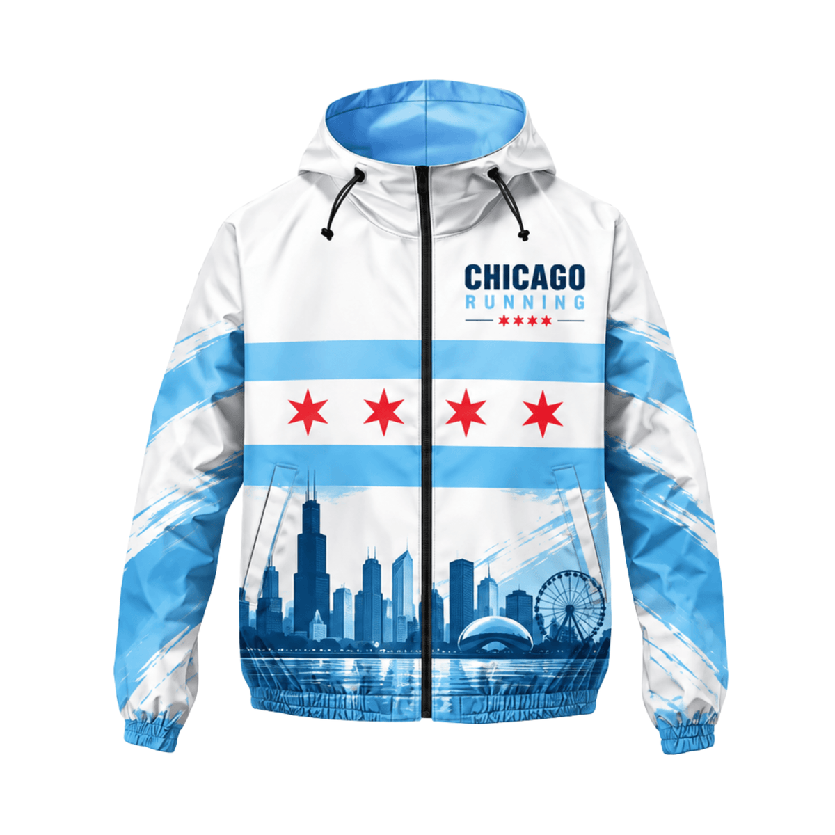 Chicago Running Windbreaker Jacket Lakefront Icons Running Jacket for Men and Women