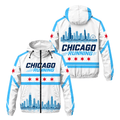 Chicago Running Windbreaker Jacket Lakefront Skyline Running Jacket for Men and Women