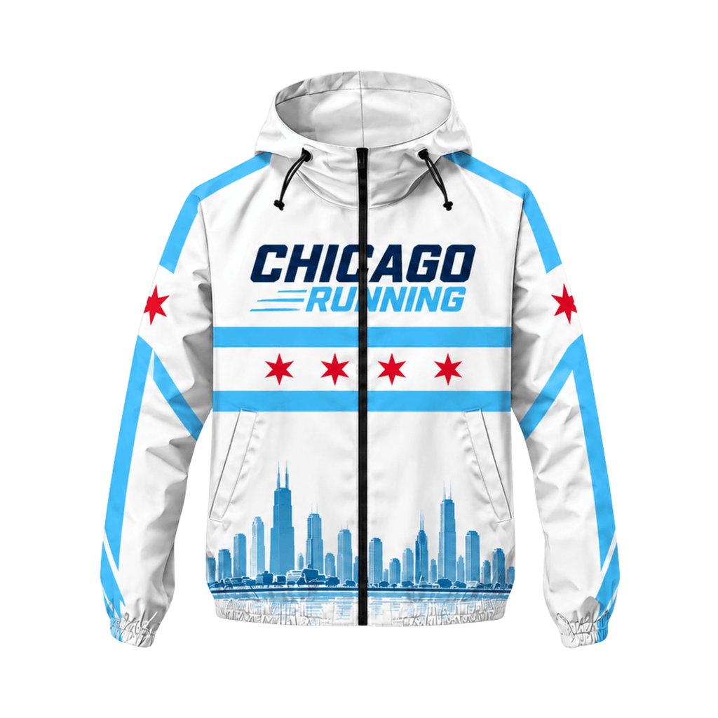 Chicago Running Windbreaker Jacket Lakefront Skyline Running Jacket for Men and Women