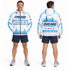 Chicago Running Windbreaker Jacket Lakefront Skyline Running Jacket for Men and Women