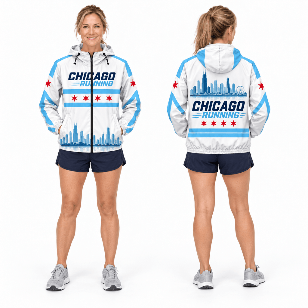 Chicago Running Windbreaker Jacket Lakefront Skyline Running Jacket for Men and Women