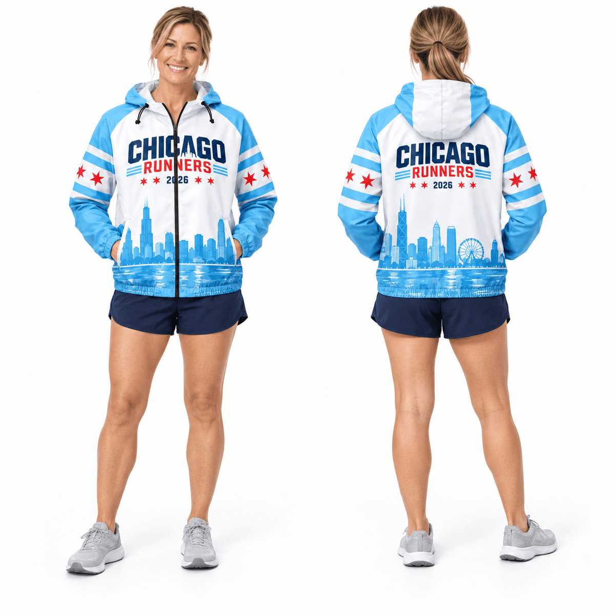 Chicago Running Windbreaker Jacket Lakeside Pulse Running Jacket for Men and Women