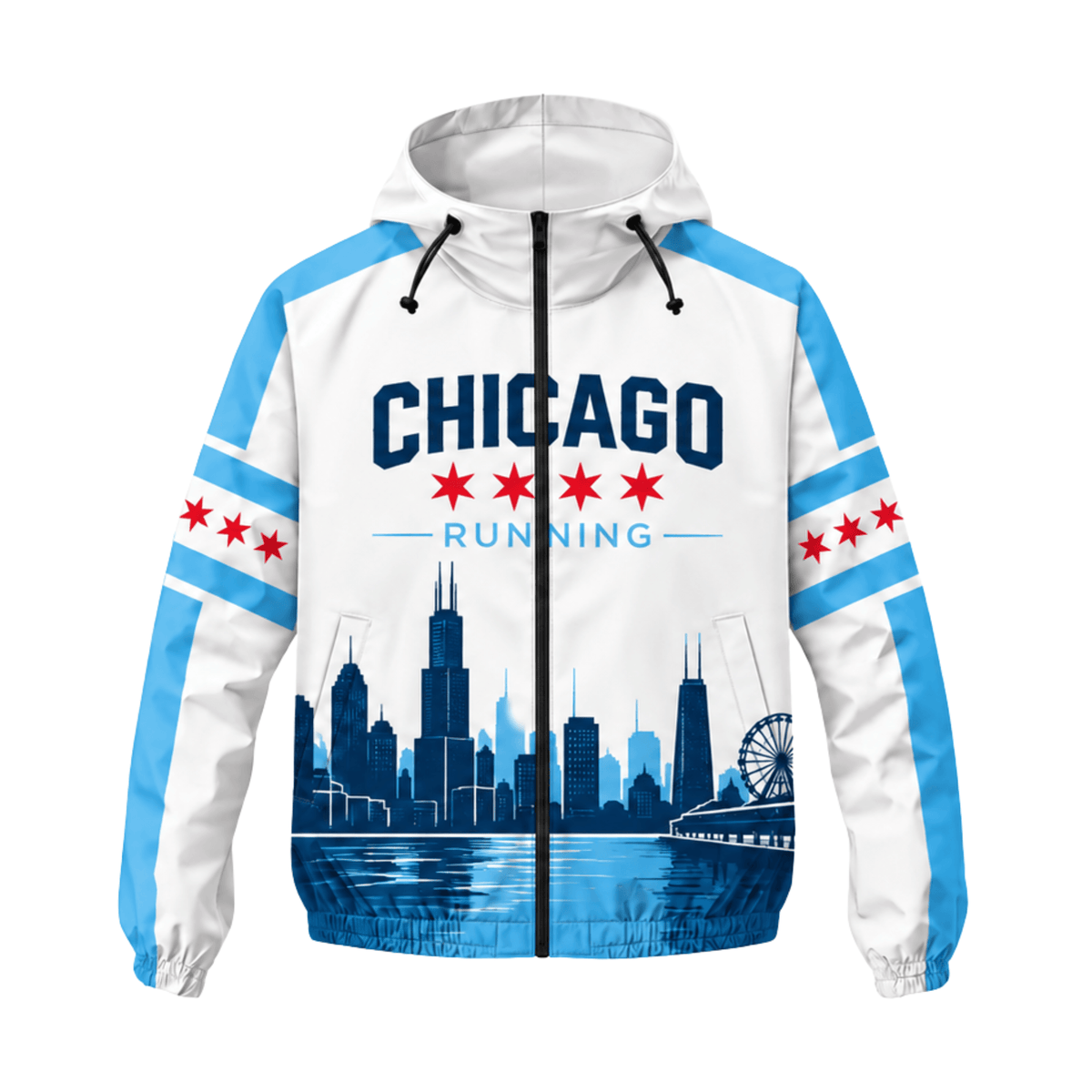 Chicago Running Windbreaker Jacket Red Starline Running Jacket for Men and Women