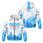 Chicago Running Windbreaker Jacket Skyline Breeze Running Jacket for Men and Women