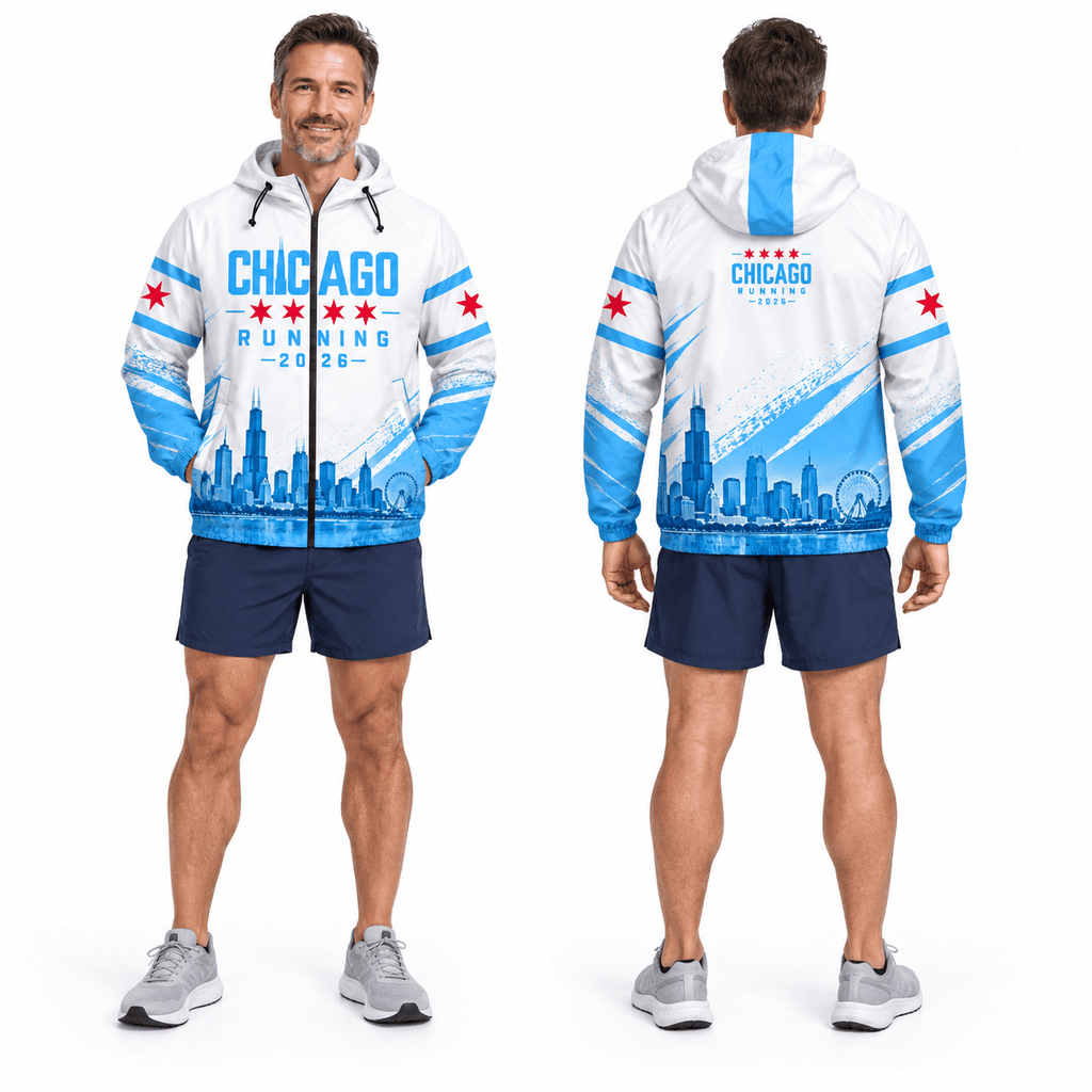 Chicago Running Windbreaker Jacket Skyline Breeze Running Jacket for Men and Women