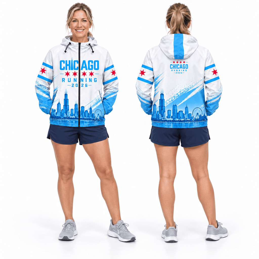 Chicago Running Windbreaker Jacket Skyline Breeze Running Jacket for Men and Women