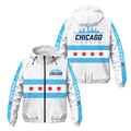 Chicago Running Windbreaker Jacket Skyline Stripes Running Jacket for Men and Women