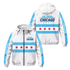 Chicago Running Windbreaker Jacket Skyline Stripes Running Jacket for Men and Women