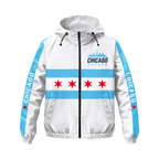 Chicago Running Windbreaker Jacket Skyline Stripes Running Jacket for Men and Women