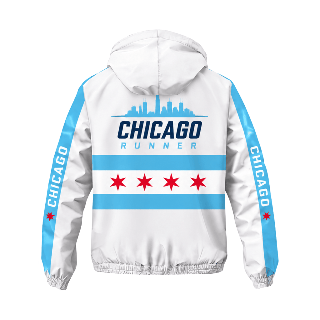 Chicago Running Windbreaker Jacket Skyline Stripes Running Jacket for Men and Women