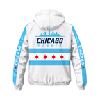 Chicago Running Windbreaker Jacket Skyline Stripes Running Jacket for Men and Women
