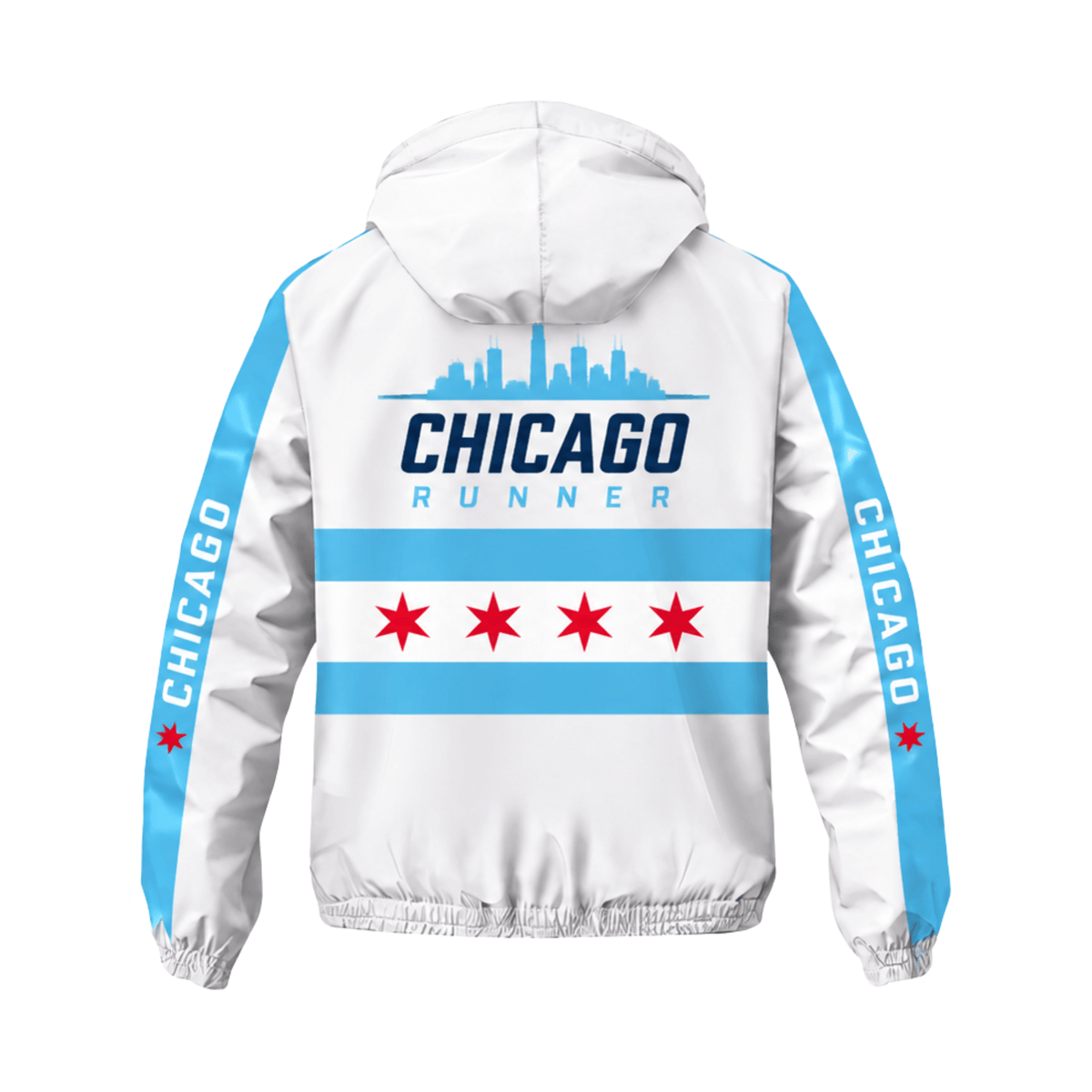 Chicago Running Windbreaker Jacket Skyline Stripes Running Jacket for Men and Women