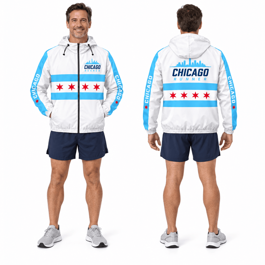 Chicago Running Windbreaker Jacket Skyline Stripes Running Jacket for Men and Women