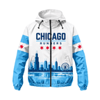 Chicago Running Windbreaker Jacket Windy City Flag Running Jacket for Men and Women