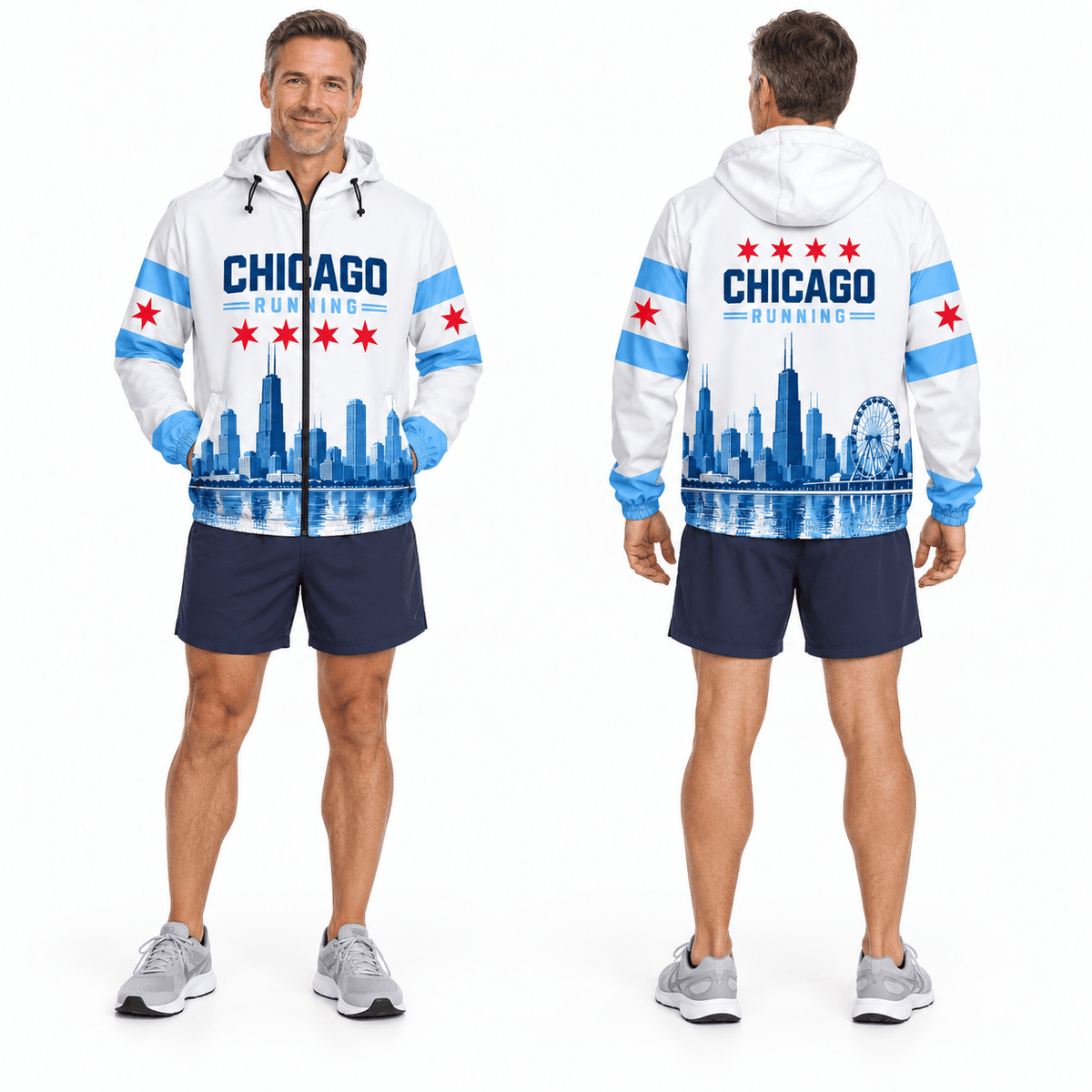 Chicago Running Windbreaker Jacket Windy City Running Jacket for Men and Women