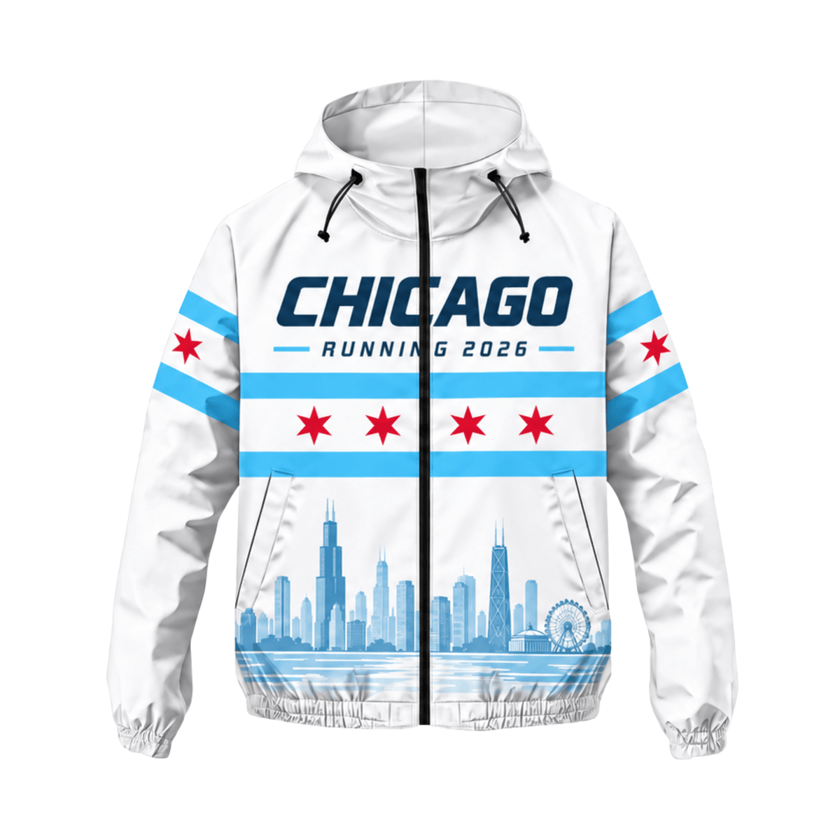 Chicago Running Windbreaker Jacket Windy Heritage Running Jacket for Men and Women