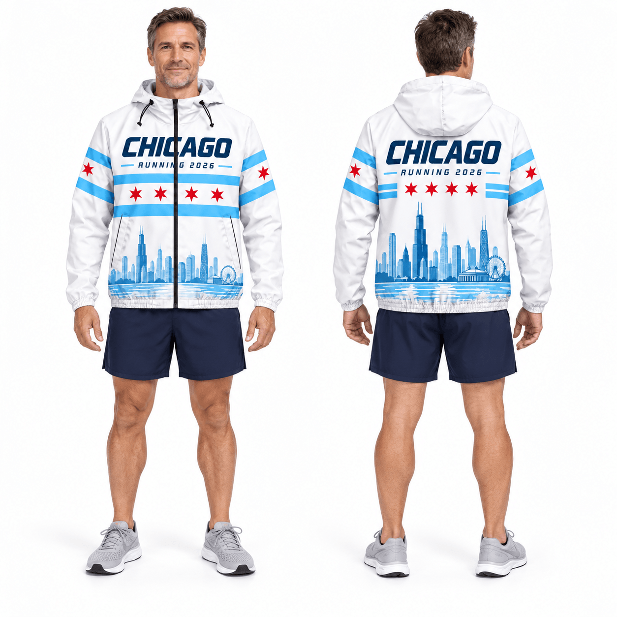 Chicago Running Windbreaker Jacket Windy Heritage Running Jacket for Men and Women