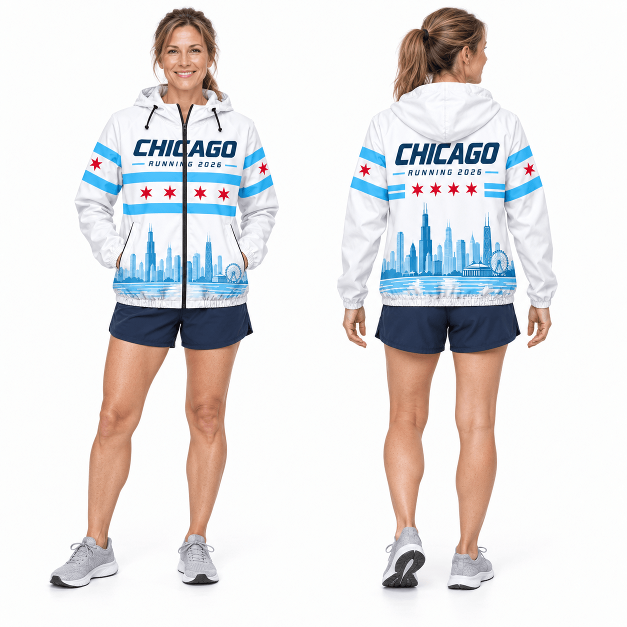 Chicago Running Windbreaker Jacket Windy Heritage Running Jacket for Men and Women