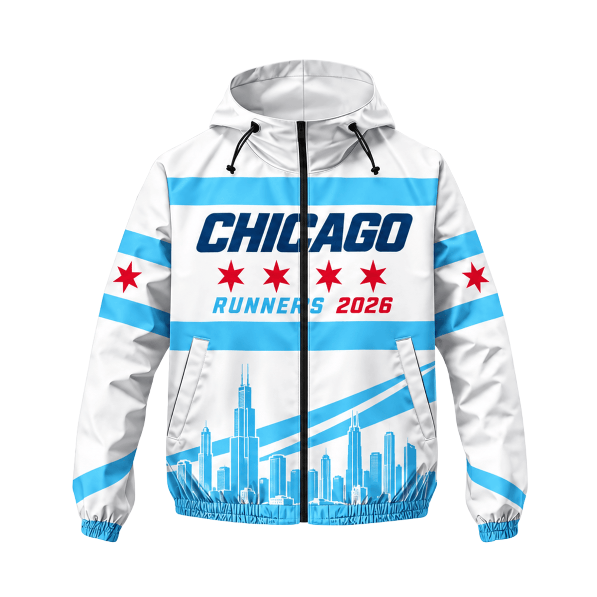 Chicago Running Windbreaker Jacket Windy Horizon Running Jacket for Men and Women