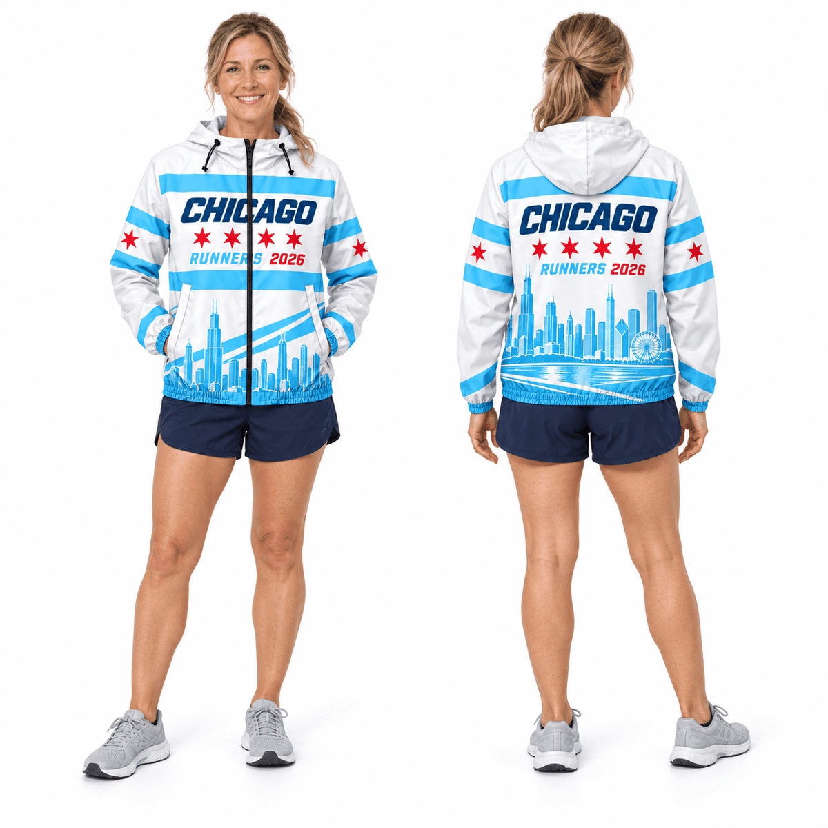 Chicago Running Windbreaker Jacket Windy Horizon Running Jacket for Men and Women