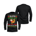 Christmas Sloth Running Team Funny Unisex Running Long Sleeve Shirt