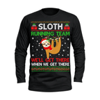 Christmas Sloth Running Team Funny Unisex Running Long Sleeve Shirt