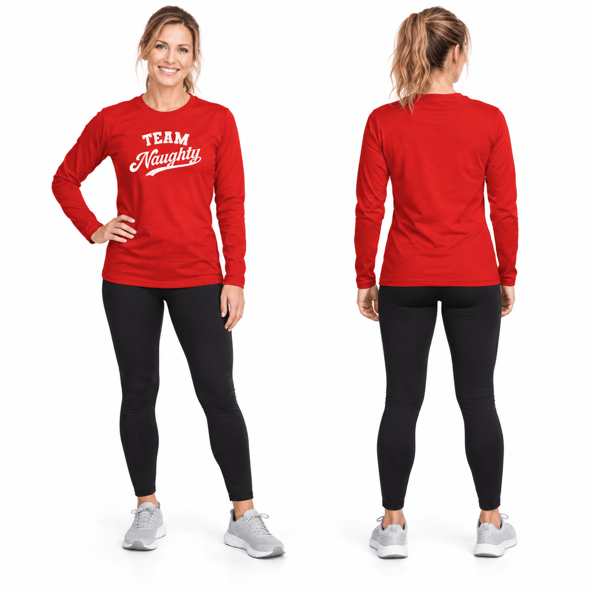 Christmas Team Naughty Funny Unisex Running Long Sleeve Shirt