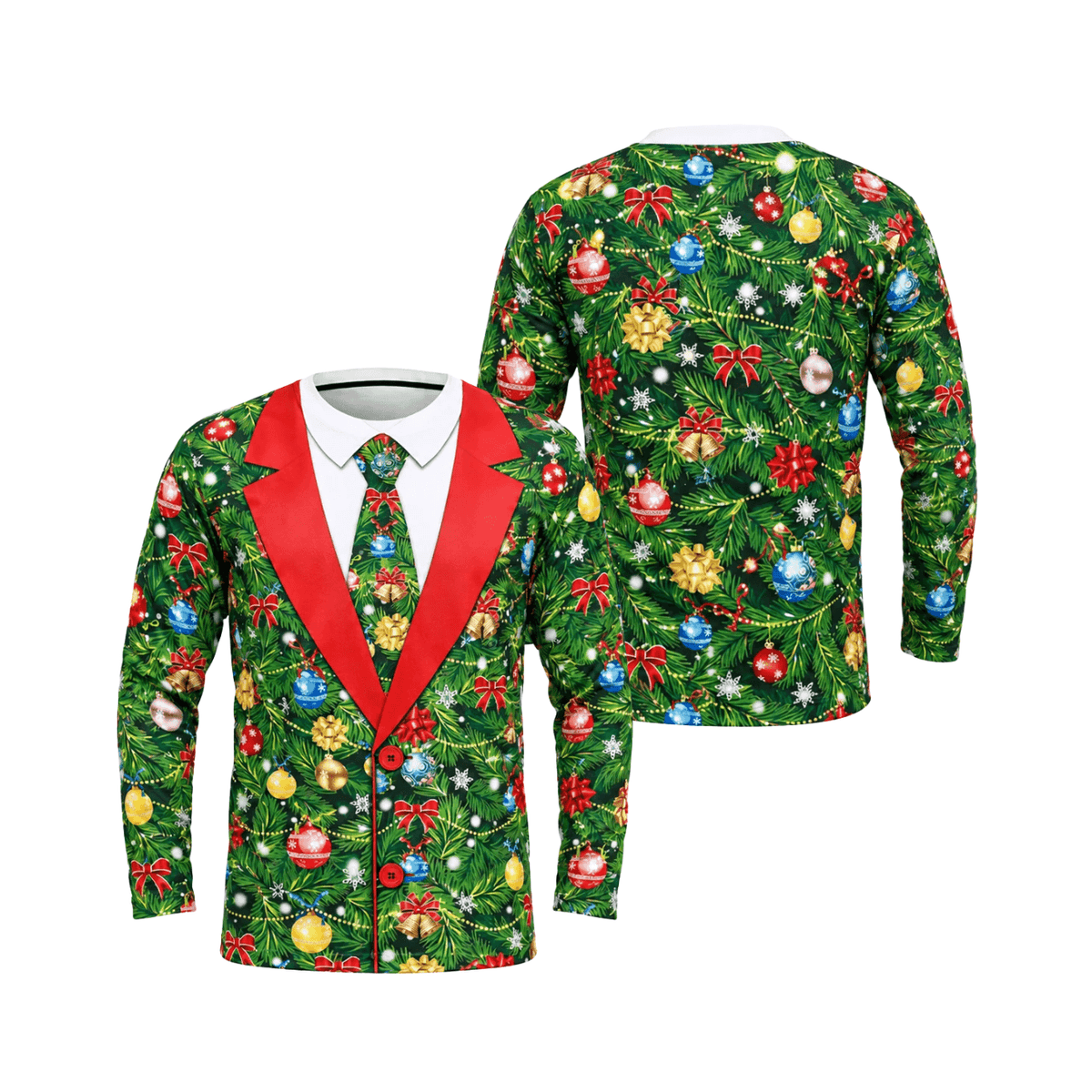 Christmas Tree Tuxedo Funny Unisex Running Long Sleeve Shirt
