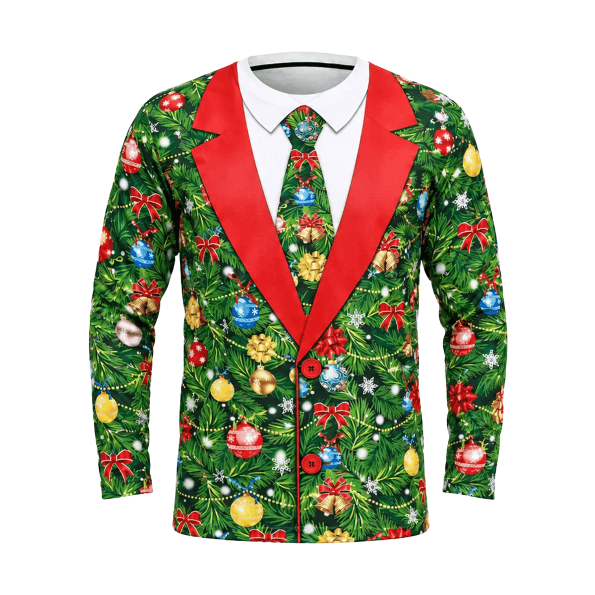 Christmas Tree Tuxedo Funny Unisex Running Long Sleeve Shirt