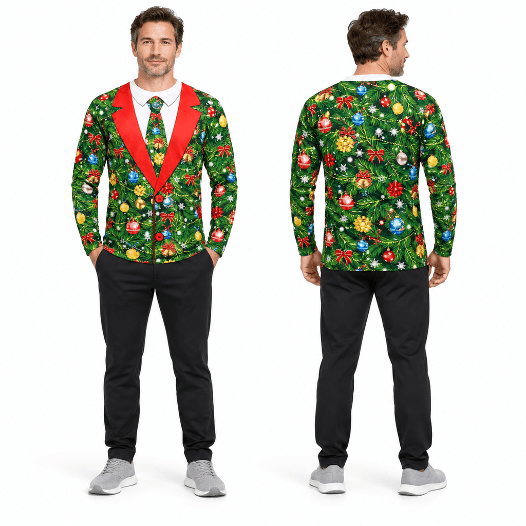 Christmas Tree Tuxedo Funny Unisex Running Long Sleeve Shirt