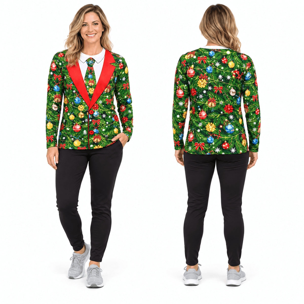 Christmas Tree Tuxedo Funny Unisex Running Long Sleeve Shirt