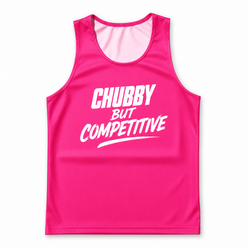 Funny Running Tank Top - Chubby But Competitive Tech Singlet