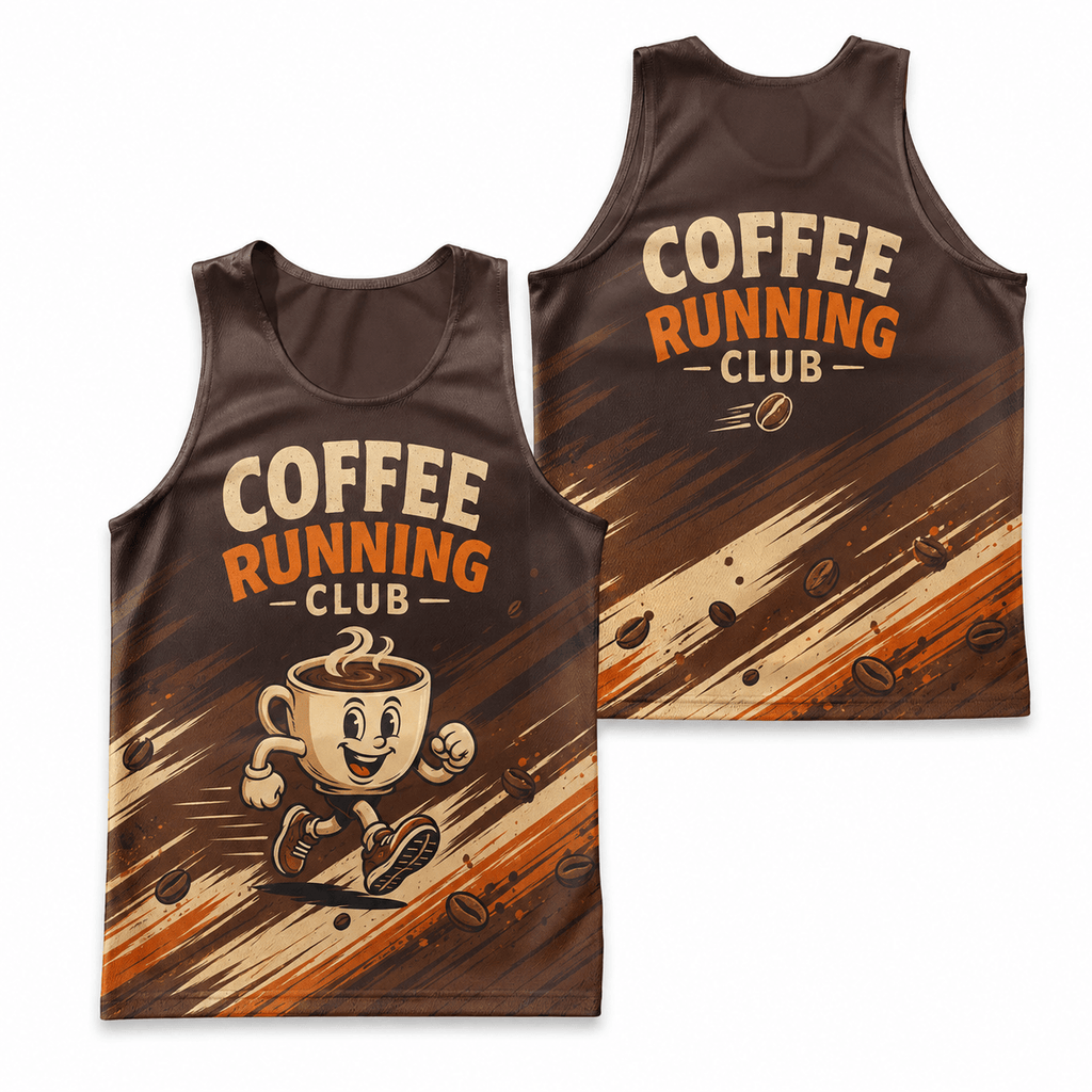Coffee Running Tank Top Coffee Cup Runner Running Singlet for Men and Women