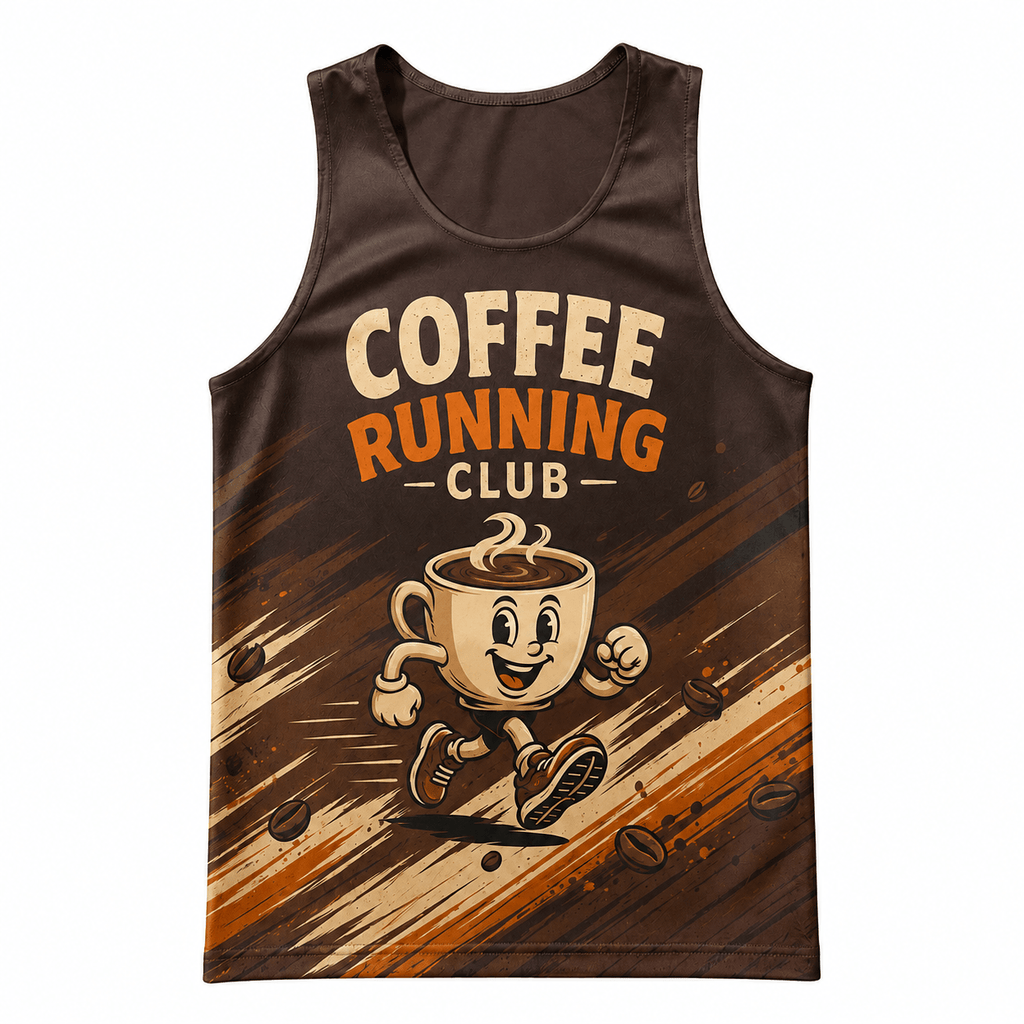 Coffee Running Tank Top Coffee Cup Runner Running Singlet for Men and Women