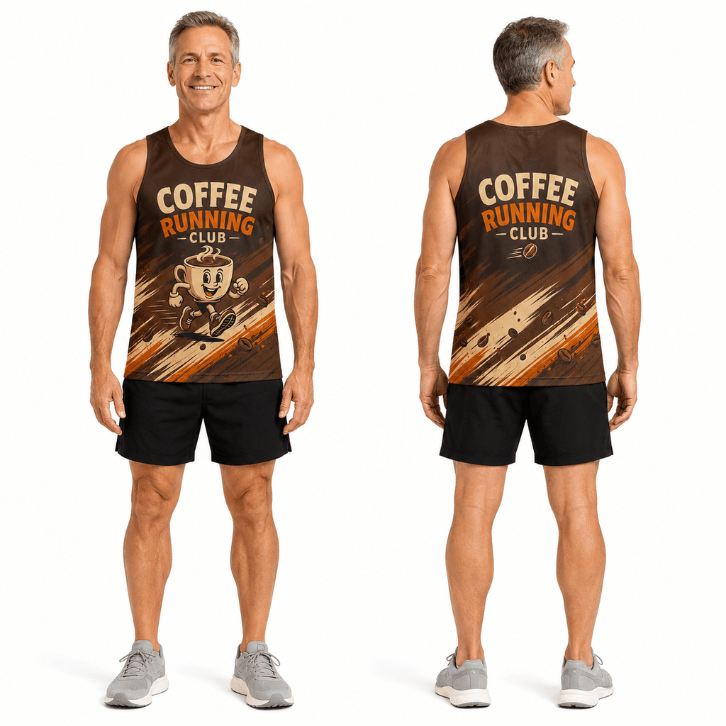Coffee Running Tank Top Coffee Cup Runner Running Singlet for Men and Women