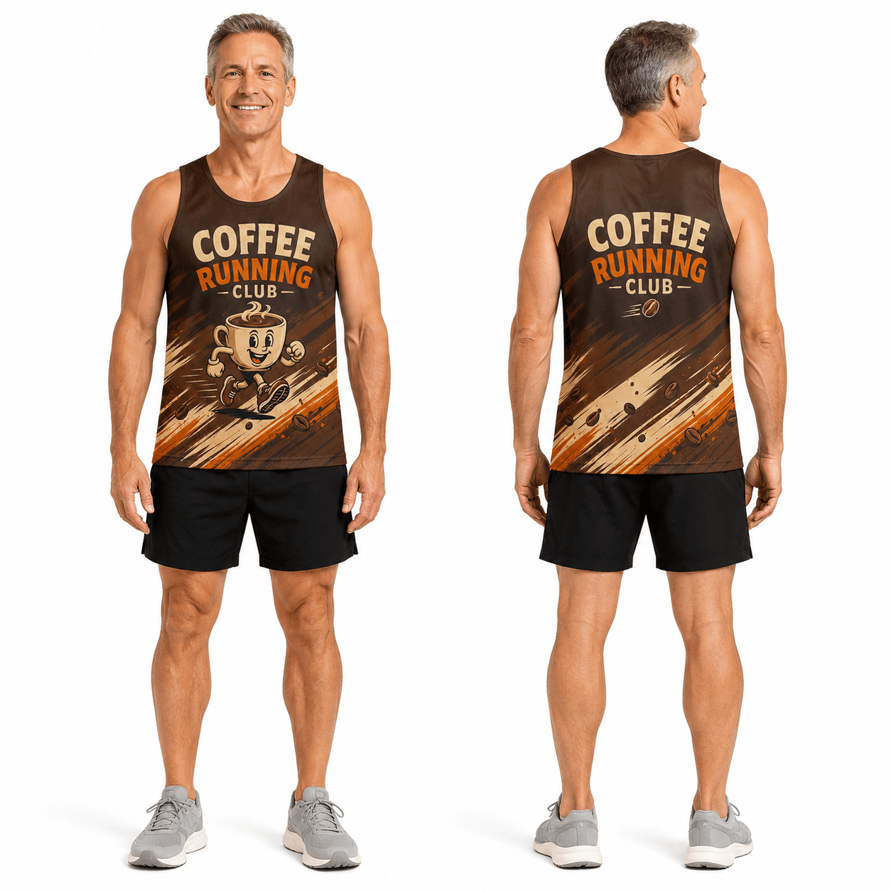 Coffee Running Tank Top Coffee Cup Runner Running Singlet for Men and Women