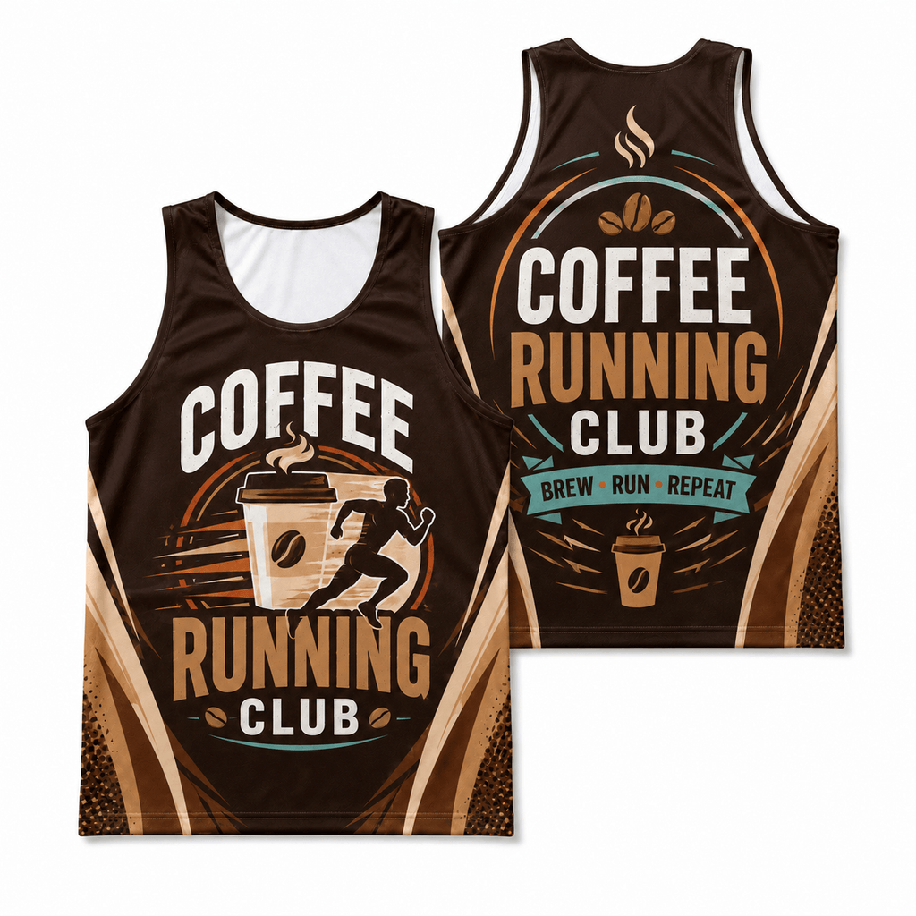 Coffee Running Tank Top Coffee Running Club Running Singlet for Men and Women