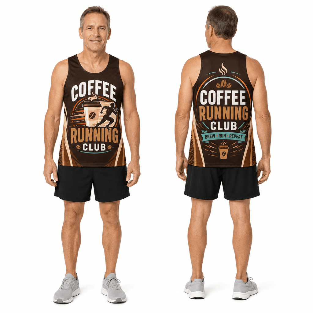 Coffee Running Tank Top Coffee Running Club Running Singlet for Men and Women