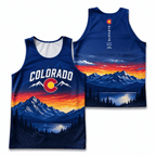Colorado Running Tank Top CO Mountain Sunset Running Singlet for Men and Women