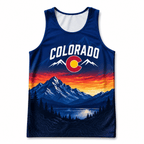 Colorado Running Tank Top CO Mountain Sunset Running Singlet for Men and Women