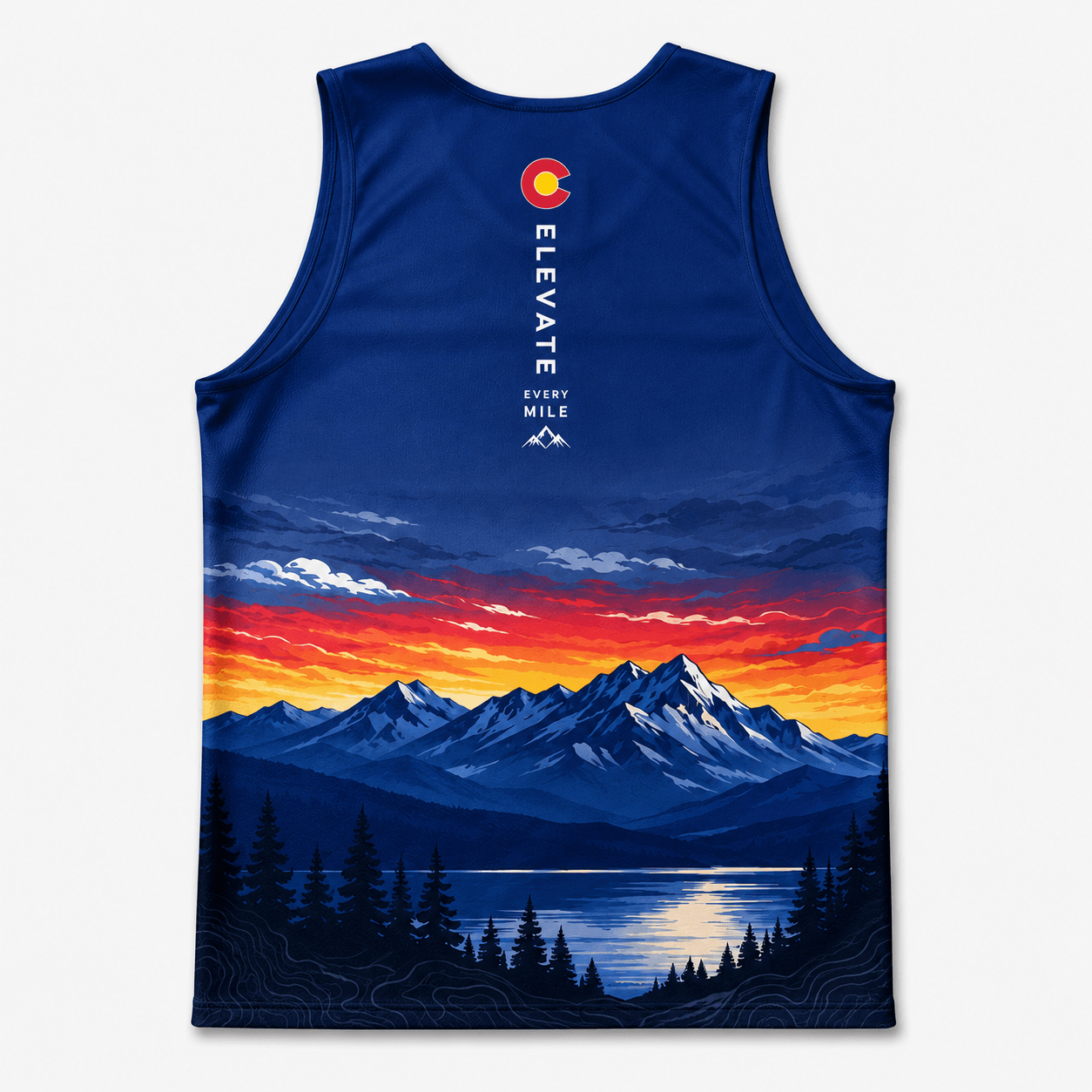 Colorado Running Tank Top CO Mountain Sunset Running Singlet for Men and Women