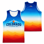 Colorado Running Tank Top Gradient Mountain Sunrise Running Singlet for Men and Women