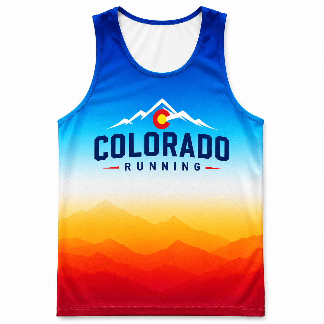 Colorado Running Tank Top Gradient Mountain Sunrise Running Singlet for Men and Women
