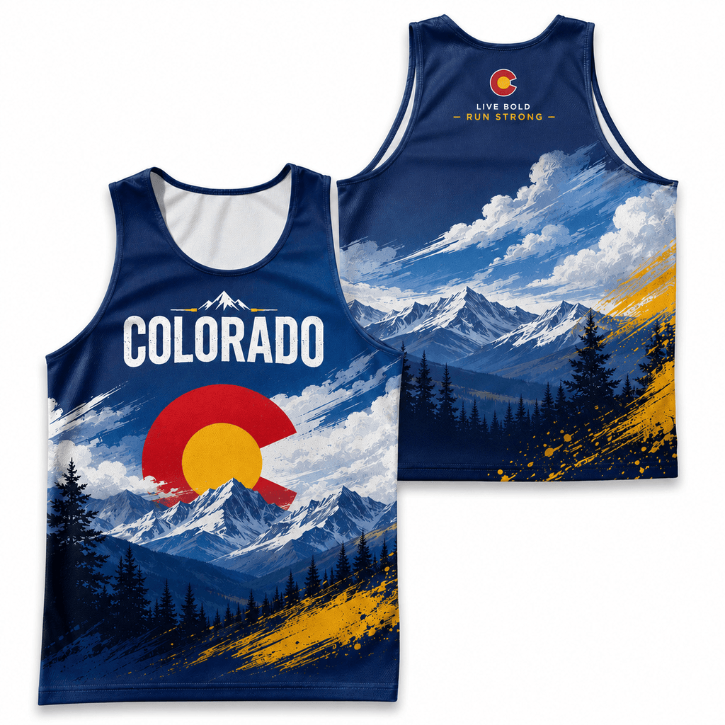 Colorado Running Tank Top Live Bold Run Strong Running Singlet for Men and Women